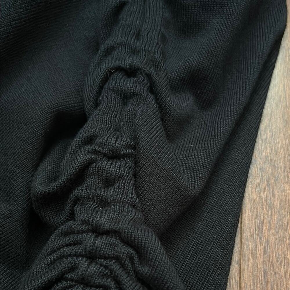 Abercrombie & Fitch Black Long Sleeve Knit Dress, Side Cinched, Size Small Tall - Picture 5 of 9